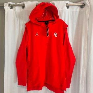 Oklahoma University Nike Large Mens Red Half Zip Team Sideline NWT CJ1134